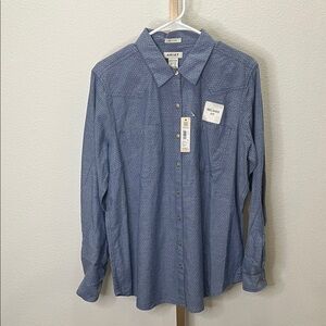 Ariat women’s long sleeve button down shirt relaxed fit Blue XL